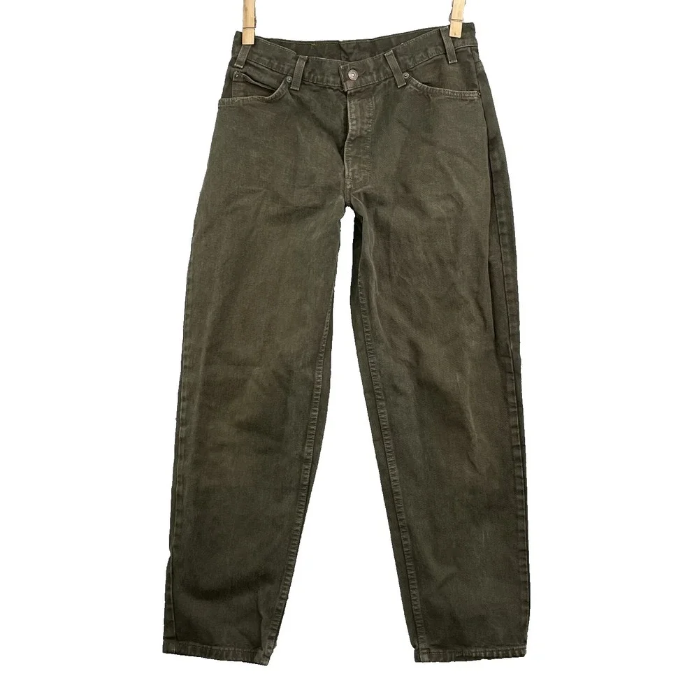 Vintage Levi's 560 Jeans 29x28* Army Green Loose Baggy‎ Taper Retro 90s Made USA